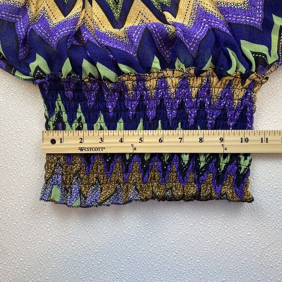 Romantic Sini Chevron Pattern Bat Wing Sheer Women's Top Size Large - Picture 7 of 8